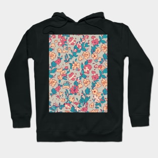 Floral Pattern 90' lofi: Retro Garden Dreams Hoodie